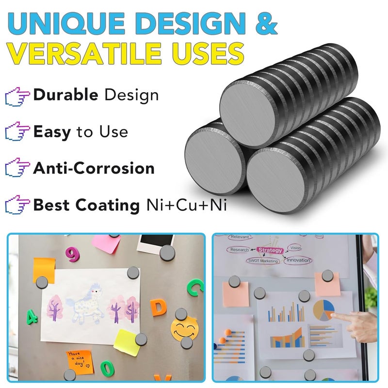TRYMAG Ceramic Disc Magnets for Crafts, 60 Pcs Tiny Round Crafts with Adhesive Backing, Flat Circle Ferrite Industrial DIY, Science, Hobbies, Project - 18mm (.709 inch), 18x3mm - Image 4